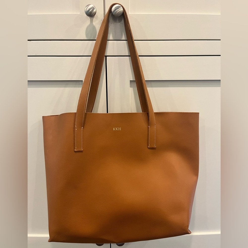 Mark and Graham Italian Leather Tote Monogrammed KKH